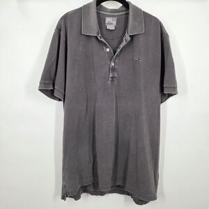 Lacoste Vintage Washed Gray Polo Shirt Men's Size XXL 7 Short Sleeve Logo
